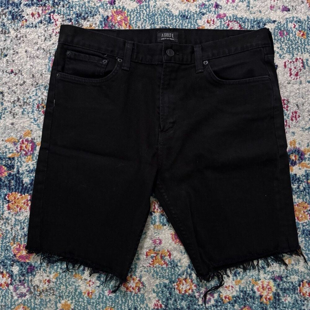 AGOLDE Men's Black Skinny Fit Jean Shorts Size 34‎